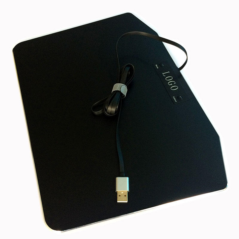 Aluminum LED Gaming Mouse Pad - Large USB Black Hard Mousepad with RGB Chroma Lighting Effects