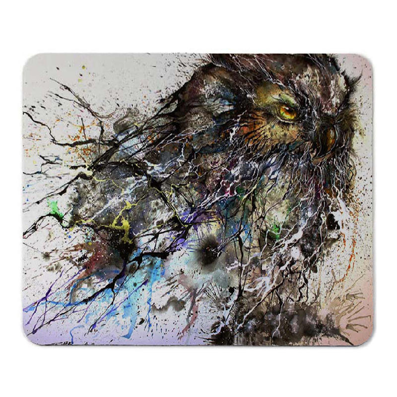 PVC mouse pad, DIY mouse pad printing, owl pattern mouse pad,kal mouse pad factory