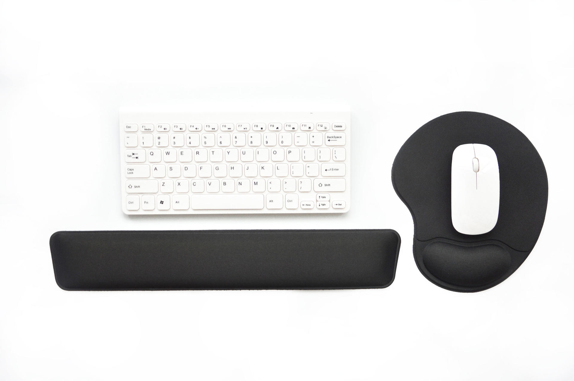Memory foam wrist rest keyboard pad and wrist ergonomic support mouse pad set
